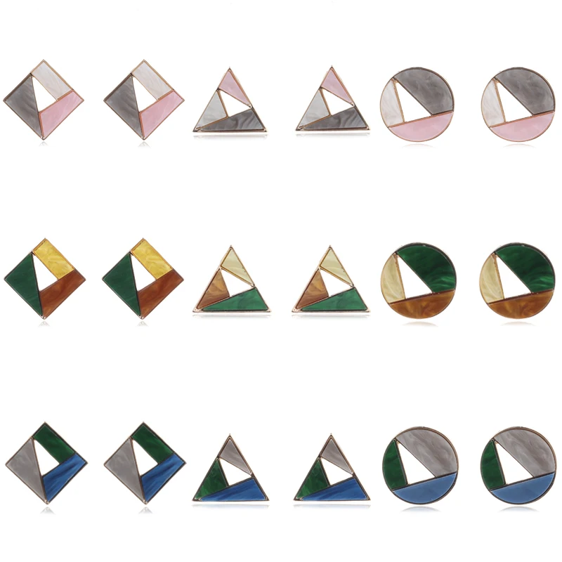 MENGJIQIAO 2018 New Korean Trendy Colorful Acrylic Square Triangle Stud Earrings For Women Fashion Geometric Boucle D'oreille
MENGJIQIAO 2018 New Korean Trendy Colorful Acrylic Square Triangle Stud Earrings For Women Fashion Geometric Boucle D'oreille