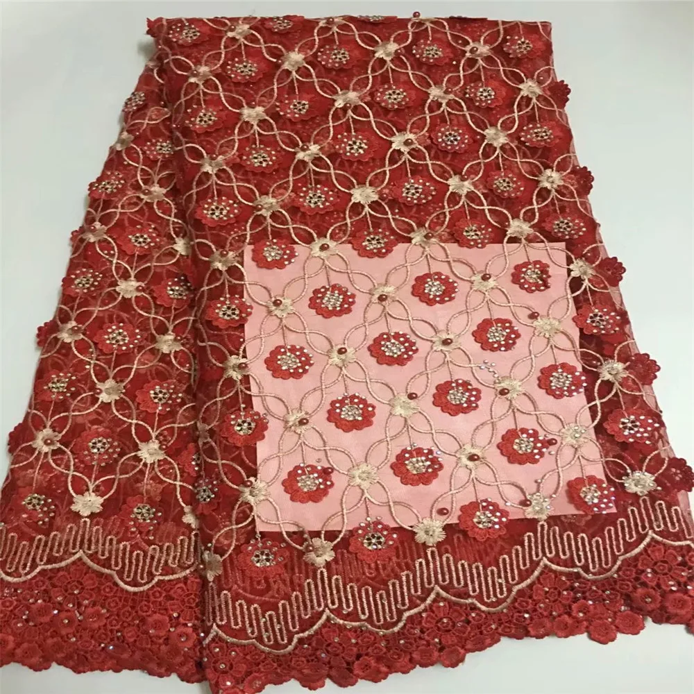 Latest Guipure Design Red / Gold African Beaded Wedding Dress Net Lace Fabric For Nigerian X530-1
Latest Guipure Design Red / Gold African Beaded Wedding Dress Net Lace Fabric For Nigerian X530-1