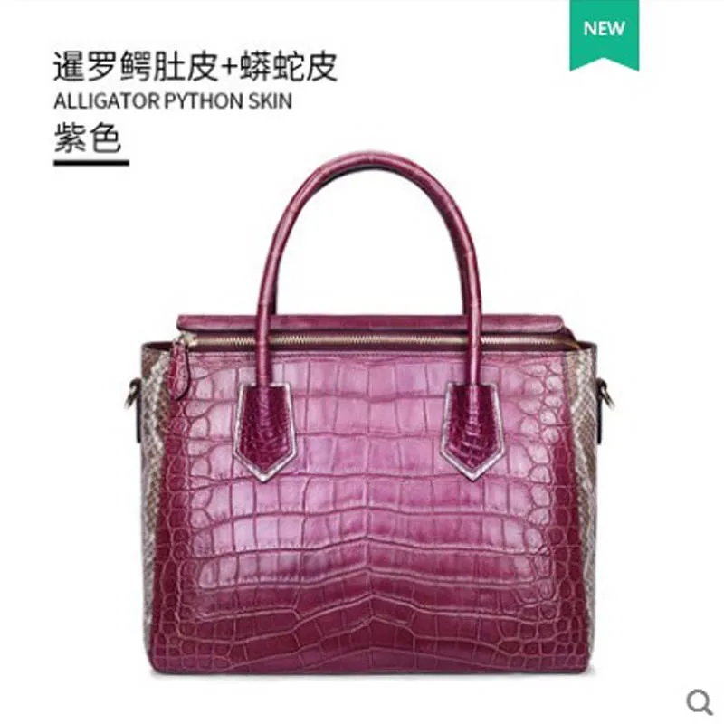 

gete New style Crocodile skin women bag boa constrictor leather bag woman bag fashion leather large capacity handbag killer bag