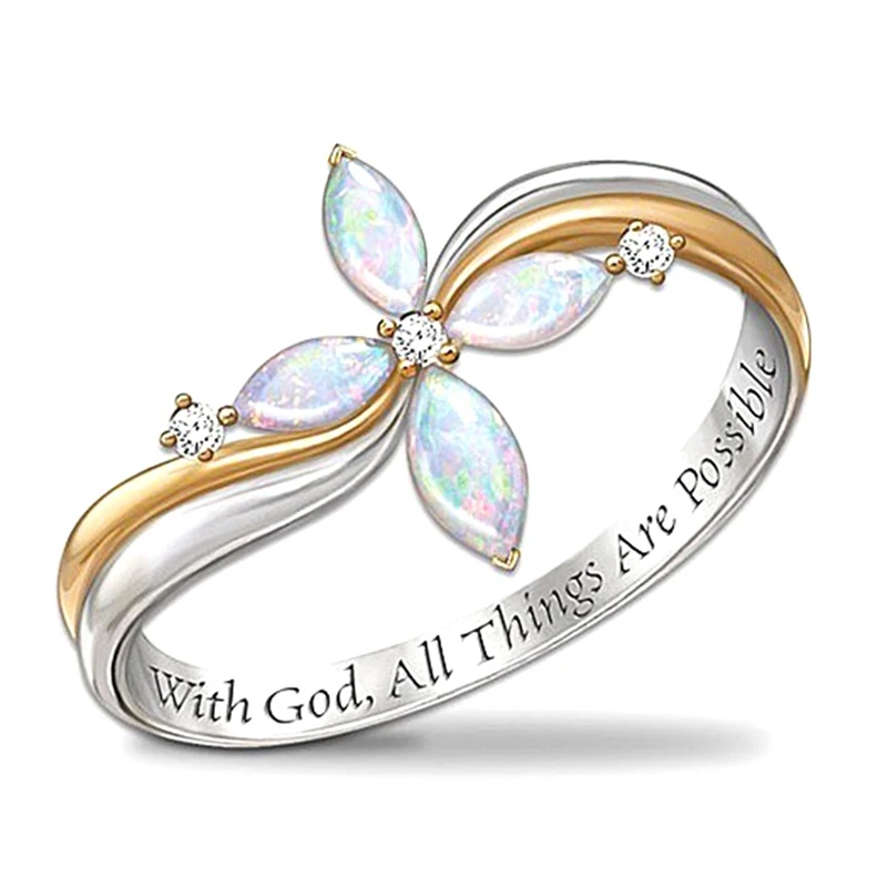 Newest Fashion Latest Arrival Beautiful Woman" With God, All Things Are Possible" Cross Flower Crystal Finger Ring Jewelry
Newest Fashion Latest Arrival Beautiful Woman" With God, All Things Are Possible" Cross Flower Crystal Finger Ring Jewelry