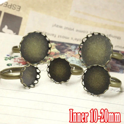 20pcs Lace edge Ring Blank baseFit 10/12/14/16/18/20mm Bezel Setting Tray for Cameo Cabochons Antique Bronze Diy Jewelry
20pcs Lace edge Ring Blank baseFit 10/12/14/16/18/20mm Bezel Setting Tray for Cameo Cabochons Antique Bronze Diy Jewelry