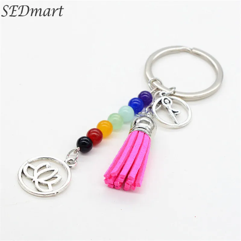 SEDmart 7 Chakra Healing Crystal Lotus Yin Yang Tassel Keychain for Woman Man Silver Natural Stone Yoga Jewelry Gift Souvenir
SEDmart 7 Chakra Healing Crystal Lotus Yin Yang Tassel Keychain for Woman Man Silver Natural Stone Yoga Jewelry Gift Souvenir