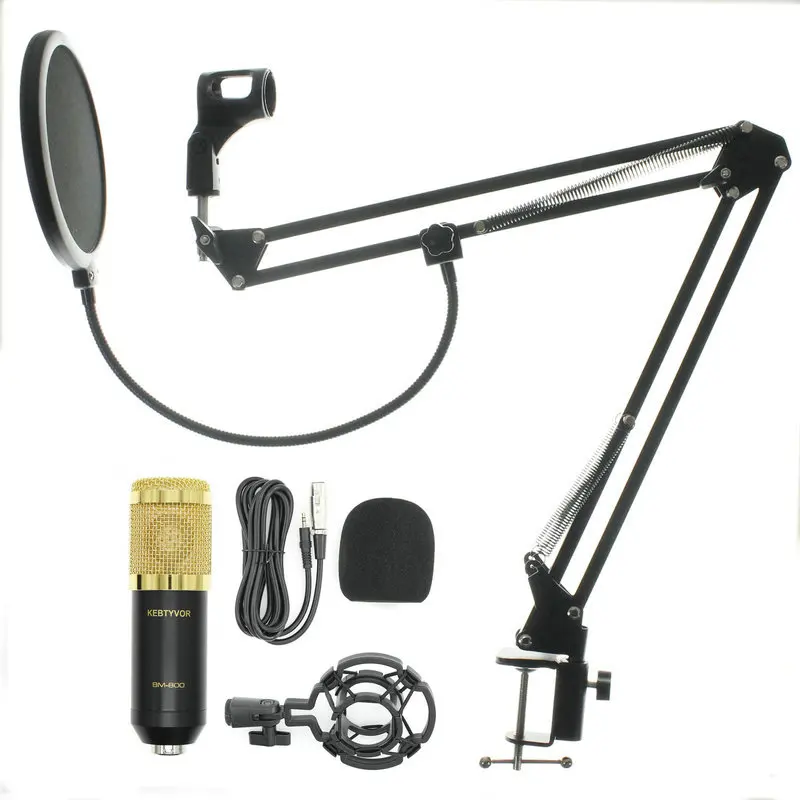 

Профессиональный проводной конденсаторный микрофон BM 800 для звукозаписи, 3,5 мм, штатив для компьютера, студии, ПК