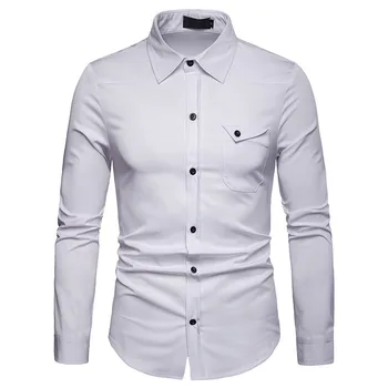 Mens White Long Sleeve Shirt 2019 Brand New Casual Button Down Dress Shirt Men Business Casual Social Shirt with Pocket Camisa
Mens White Long Sleeve Shirt 2019 Brand New Casual Button Down Dress Shirt Men Business Casual Social Shirt with Pocket Camisa
