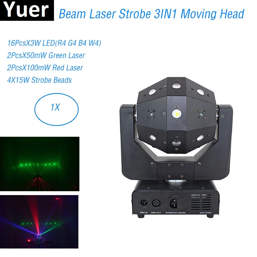 3IN1 Beam Laser Strobe Lights 16X3W Moving Head Light Football DMX512 Laser Lights DJ /Disco /Bar /Party /Show /Stage Lighting
3IN1 Beam Laser Strobe Lights 16X3W Moving Head Light Football DMX512 Laser Lights DJ /Disco /Bar /Party /Show /Stage Lighting