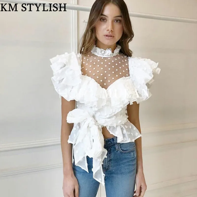 Australia ACLER2019 New Fairy Heavy Lace Ruffled Belt Sweet Polka Dot White Top Chiffon Shirt Blouse
Australia ACLER2019 New Fairy Heavy Lace Ruffled Belt Sweet Polka Dot White Top Chiffon Shirt Blouse