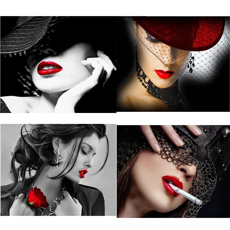 Diy Diamond Painting Full round Diamond red lips Embroidery black red Cross Stitch Needlework Mosaic Pattern
Diy Diamond Painting Full round Diamond red lips Embroidery black red Cross Stitch Needlework Mosaic Pattern