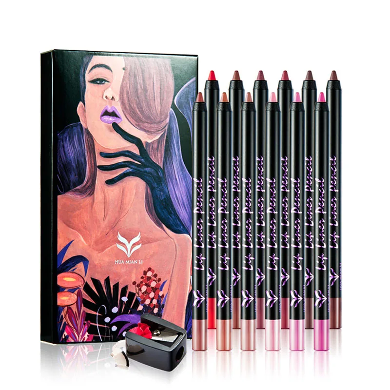 HUAMIANLI 12pcsLot Lipstick Pen Color Beauty Red Lips Baton Matte Lip Stick Waterproof Makeup Pigment Brown Nude Matte Lipstickz3