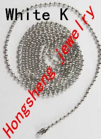 Wholesale white K color 100 pcs/lot Long:70cm(27.6" ) Beads:1.5mm(0.059") Ball Chain Necklace W / Connector (As shown )
Wholesale white K color 100 pcs/lot Long:70cm(27.6" ) Beads:1.5mm(0.059") Ball Chain Necklace W / Connector (As shown )