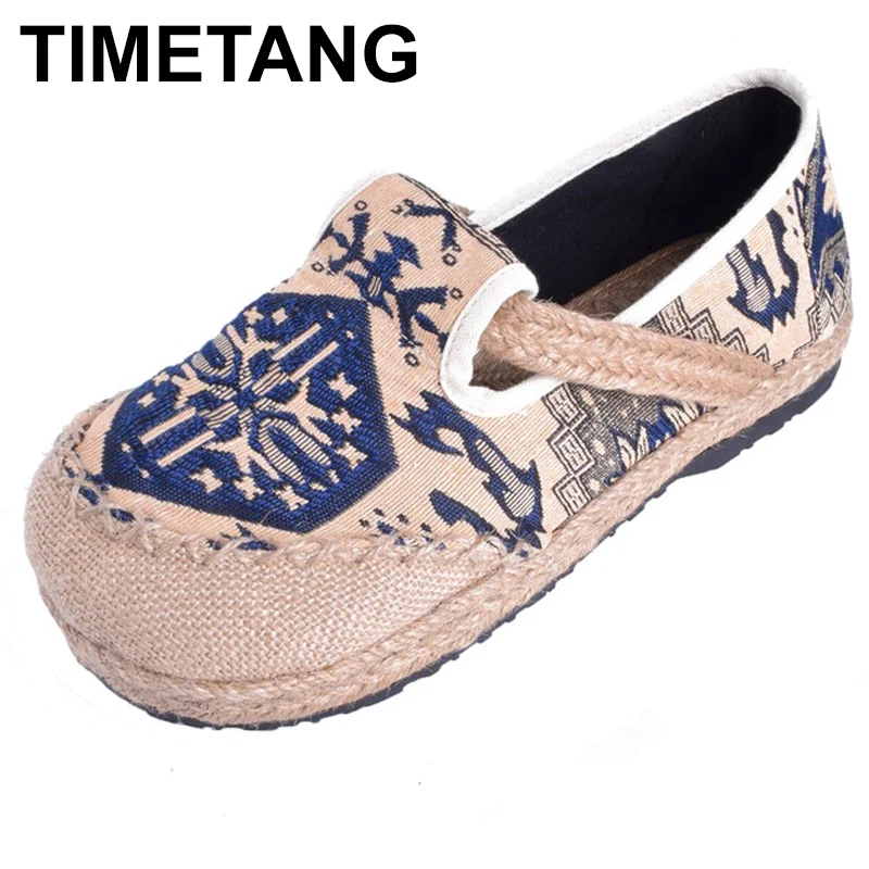 TIMETANG Women Flats Shoes Thai Boho Cotton Linen Canvas Cloth National Handmade Woven Round Toe Flat Shoes Embroidered E201
TIMETANG Women Flats Shoes Thai Boho Cotton Linen Canvas Cloth National Handmade Woven Round Toe Flat Shoes Embroidered E201