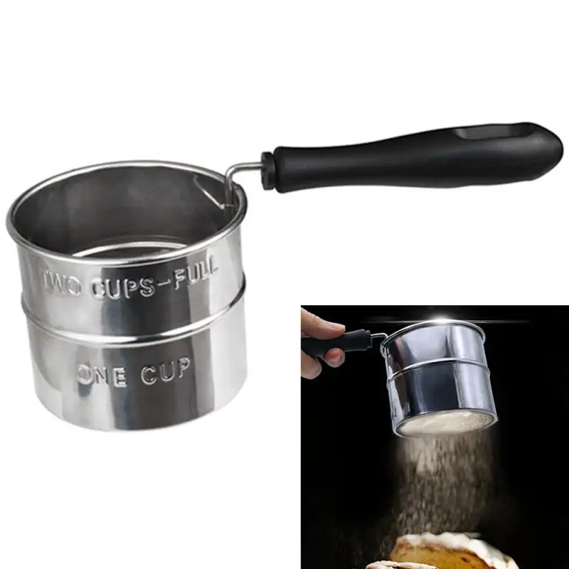 Stainless Steel Sieve Cup Powder Flour Mesh Sifter Colanders Mechanical Baking Shaker Mesh strainer Kitchen Pastry Tool For Home
Stainless Steel Sieve Cup Powder Flour Mesh Sifter Colanders Mechanical Baking Shaker Mesh strainer Kitchen Pastry Tool For Home