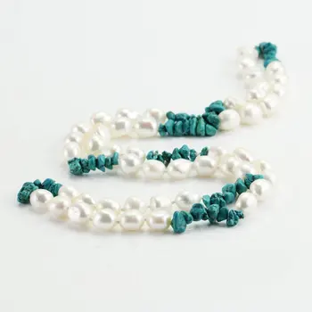 Unique Pearls jewellery Store,40inches Long Pearl Necklace,Turquoises White Real Freshwater Pearls Necklace,Charming Women Gift 
Unique Pearls jewellery Store,40inches Long Pearl Necklace,Turquoises White Real Freshwater Pearls Necklace,Charming Women Gift