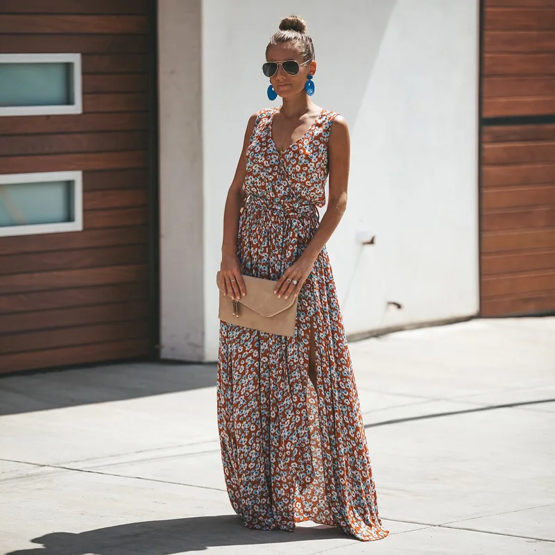 Floral Printed V Neck Sexy Bohemian Beach Dresses Long Beach Maxi Runway Dress Casual Loose Sashes Spring Vestido
Floral Printed V Neck Sexy Bohemian Beach Dresses Long Beach Maxi Runway Dress Casual Loose Sashes Spring Vestido