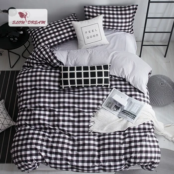 SlowDream Black White Grid Geometic Bedding Set Duvet Cover Set Flat Sheet Double Bed Sheet Nordic Single Bedclothes Home Textil
SlowDream Black White Grid Geometic Bedding Set Duvet Cover Set Flat Sheet Double Bed Sheet Nordic Single Bedclothes Home Textil