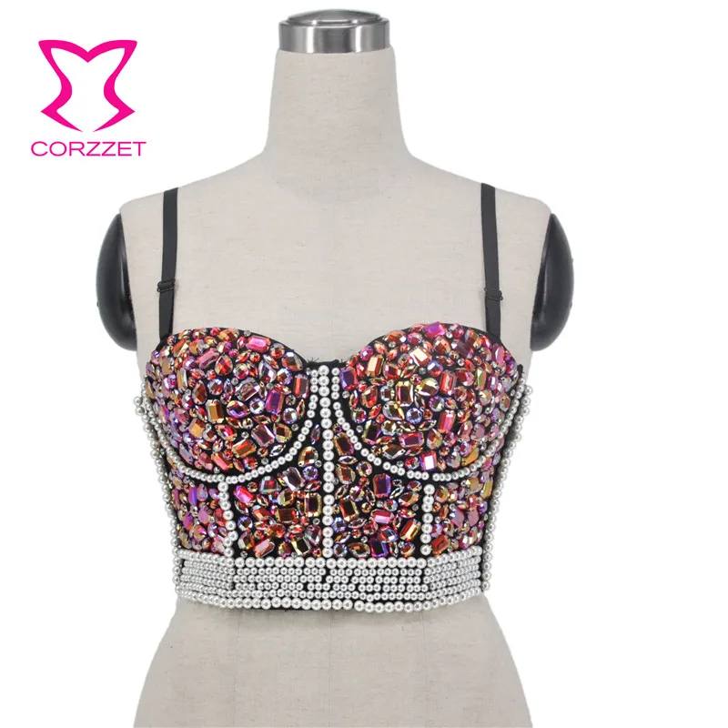 Corzzet Steampunk Women's Sexy Pink Diamonds Beading pearl Strap Racer Bustiers Crop Top Push Up Bra Gothic Clothes Plus Size
Corzzet Steampunk Women's Sexy Pink Diamonds Beading pearl Strap Racer Bustiers Crop Top Push Up Bra Gothic Clothes Plus Size
