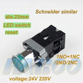 5pcs/lot HABOO 22mm series push button reset switch with led illuminated light switch flat head 24V 220V
5pcs/lot HABOO 22mm series push button reset switch with led illuminated light switch flat head 24V 220V