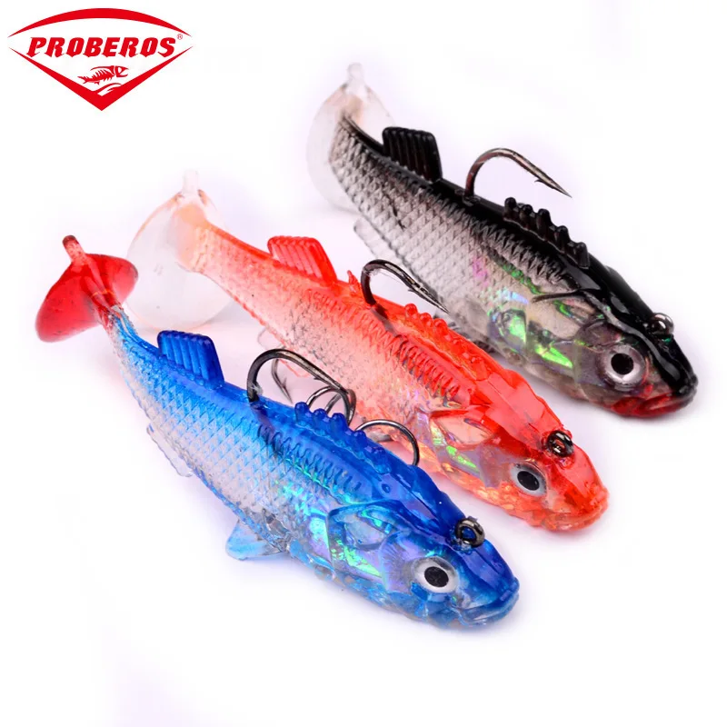 3Pcs/lot Soft Bait Sea Fishing Lure 76mm/15.7g Carp Shad Wobbler Lifelike Lead Jigging Isca Artificial Silicon Worm | Спорт и