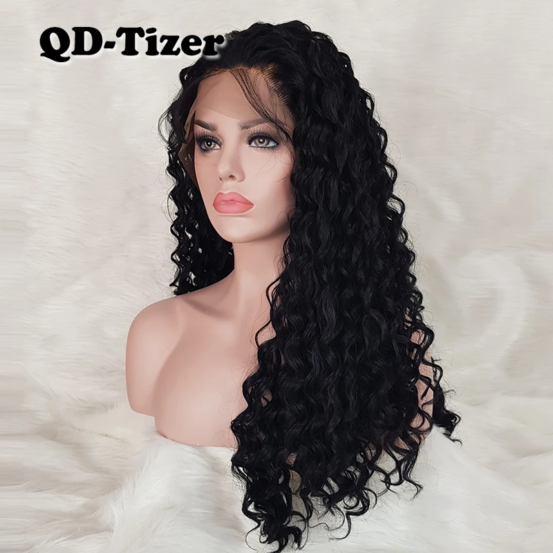 QD-Tizer Hair Kinky Curly Lace Front Wigs Synthetic Black Color Lace Hair Glueless Loose Curl Lace Front Wig for Women
QD-Tizer Hair Kinky Curly Lace Front Wigs Synthetic Black Color Lace Hair Glueless Loose Curl Lace Front Wig for Women