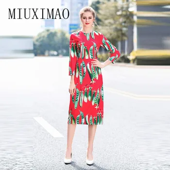 2018 High Quality Spring & Summer New Arrival Fashion A-Line O-Neck Three Quarter Sleeve Printed Elegant Mid-Calf Dress Women
2018 High Quality Spring & Summer New Arrival Fashion A-Line O-Neck Three Quarter Sleeve Printed Elegant Mid-Calf Dress Women