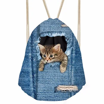 FORUDESIGNS Denim Cat Print Fashion Multifunction Drawstring Bag Cloth Drawstring Bag Women Bag Travel Mochila House Storage Bag
FORUDESIGNS Denim Cat Print Fashion Multifunction Drawstring Bag Cloth Drawstring Bag Women Bag Travel Mochila House Storage Bag