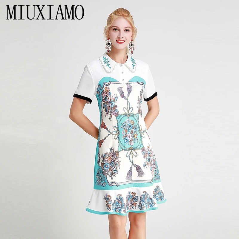 MIUXIMAO 2019 Fashion Runway Design Fall Casual Dress Women's Short Tank Luxury Diamonds Flower Vintage Dress Women vestidos
MIUXIMAO 2019 Fashion Runway Design Fall Casual Dress Women's Short Tank Luxury Diamonds Flower Vintage Dress Women vestidos