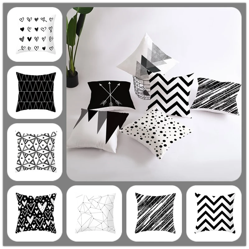 45*45Pillowcase Geometric Figure Black&White Color Pattern Body Pillow Case Hidden Zipper Christmas Pillow Cover For BeddingRoom
45*45Pillowcase Geometric Figure Black&White Color Pattern Body Pillow Case Hidden Zipper Christmas Pillow Cover For BeddingRoom