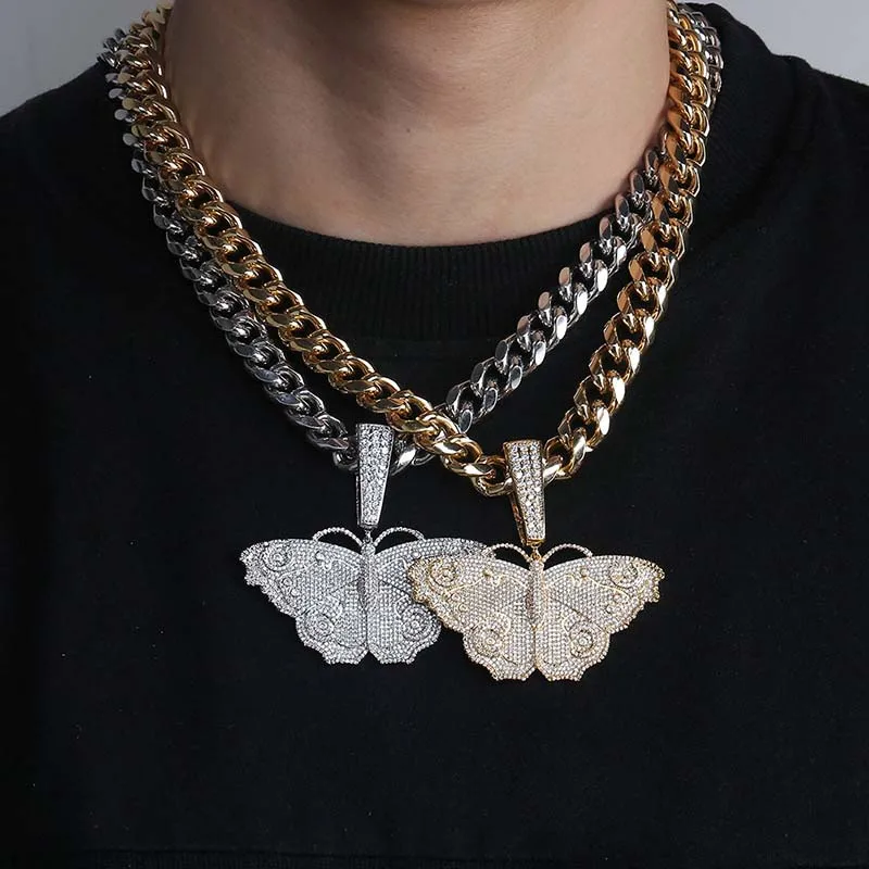 Hip Hop Big butterfly Pendant Necklace Micro Pave AAAA+ Cubic Zirconia Style Chain Necklace dropshipping
Hip Hop Big butterfly Pendant Necklace Micro Pave AAAA+ Cubic Zirconia Style Chain Necklace dropshipping