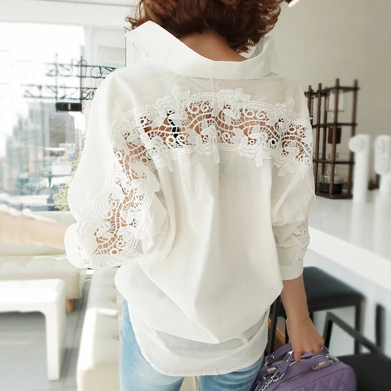 Fashion women tops Summer 2019 backless sexy carved lace Blouse Shirt Ladies casual Loose White office blouse female -60
Fashion women tops Summer 2019 backless sexy carved lace Blouse Shirt Ladies casual Loose White office blouse female -60