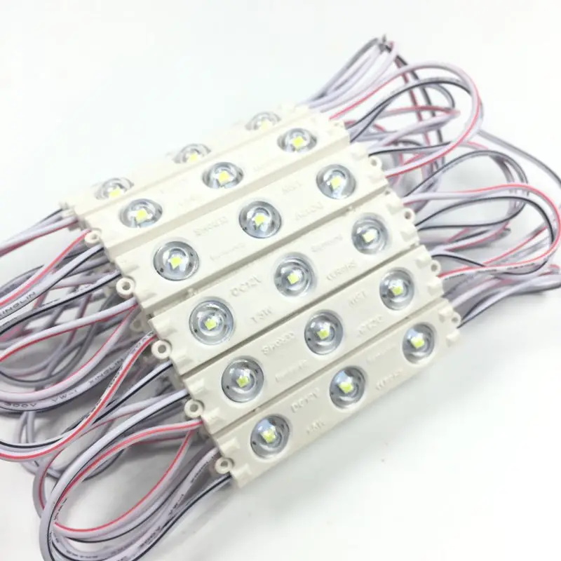 100pcs 2835 SMD 3 LED Injection Module IP65 Waterproof Injection Lens For LED Sign Advertising Backlight DC12V Super Bright
100pcs 2835 SMD 3 LED Injection Module IP65 Waterproof Injection Lens For LED Sign Advertising Backlight DC12V Super Bright