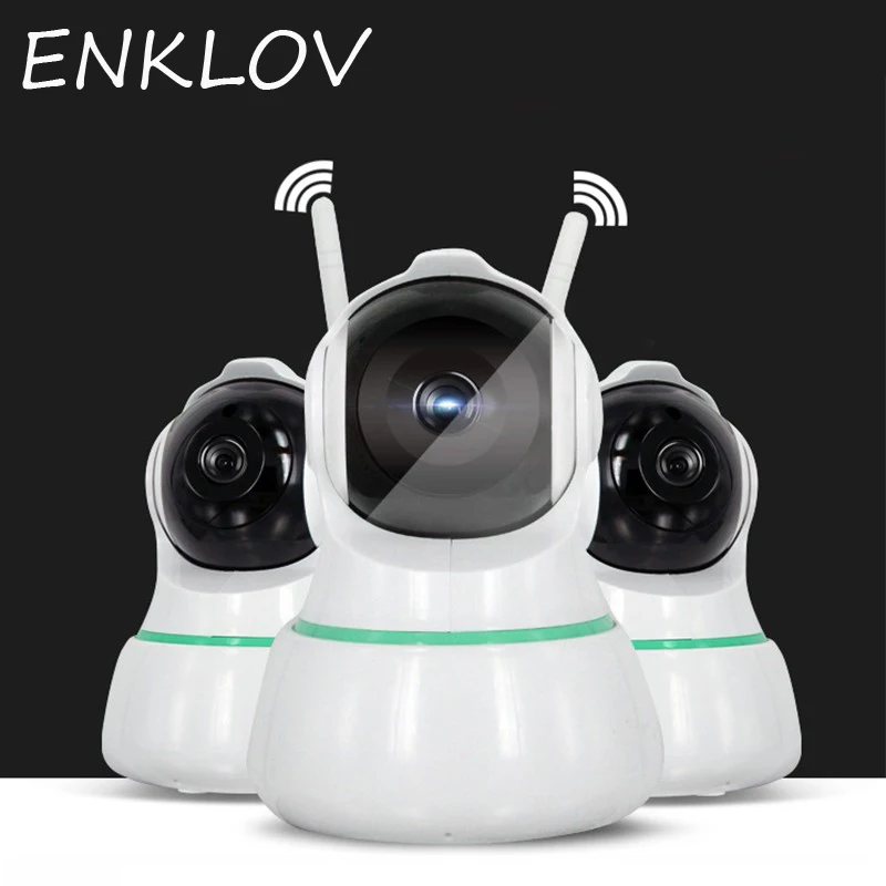 ENKLOV 1080P Wifi IP Camera Surveillance Security Camera 360 Degree Wireless Panoramic CCTV Camera IR-Cut Night Vision
