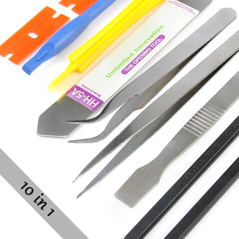 10Pcs/Set Cell Phone Repair Opening Pry Disassemble Tool Set Spudger Tweezer Kit ING-SHIPPING
10Pcs/Set Cell Phone Repair Opening Pry Disassemble Tool Set Spudger Tweezer Kit ING-SHIPPING