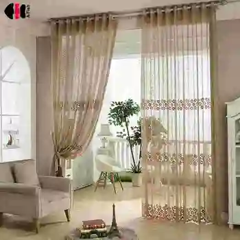 Jacquard Tulle Voile Curtains Polyester Linen Modern Sheer Living Room Window Treatments Floral Design Panel WP095D 
Jacquard Tulle Voile Curtains Polyester Linen Modern Sheer Living Room Window Treatments Floral Design Panel WP095D