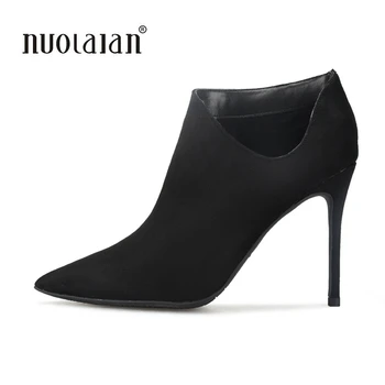 2018 Autumn Winter Pointed Toe High Heel Boots Fur Warm Suede Leather Short Ankle Boots for Women Sexy High Heel Women Boots
2018 Autumn Winter Pointed Toe High Heel Boots Fur Warm Suede Leather Short Ankle Boots for Women Sexy High Heel Women Boots