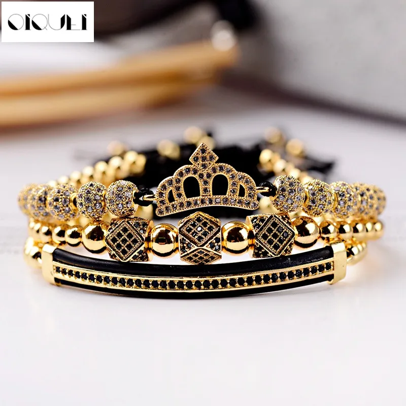 Charms Luxury Jewelry Bracelets Set 3PCS/Set CZ Geometric Polygon Tube Crown Braided Macrame Bracelet pulseira masculina
Charms Luxury Jewelry Bracelets Set 3PCS/Set CZ Geometric Polygon Tube Crown Braided Macrame Bracelet pulseira masculina