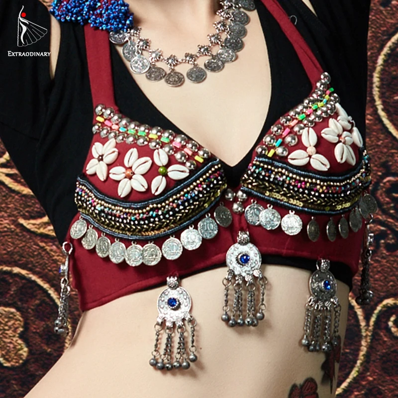 ATS Tribal Top Belly Dance Bras Vintage Coins Push Up Beaded Bra Gypsy Dancewear Tops Adjustable Dance Bra Costumes
ATS Tribal Top Belly Dance Bras Vintage Coins Push Up Beaded Bra Gypsy Dancewear Tops Adjustable Dance Bra Costumes