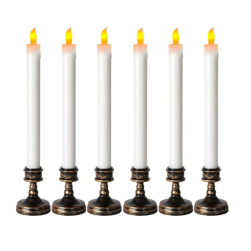 Pack of 6 Electric LED Taper Candles 9.6 Inch With Push Switch, Long Battery Halloween Fake Decorative Candles For Wedding
Pack of 6 Electric LED Taper Candles 9.6 Inch With Push Switch, Long Battery Halloween Fake Decorative Candles For Wedding