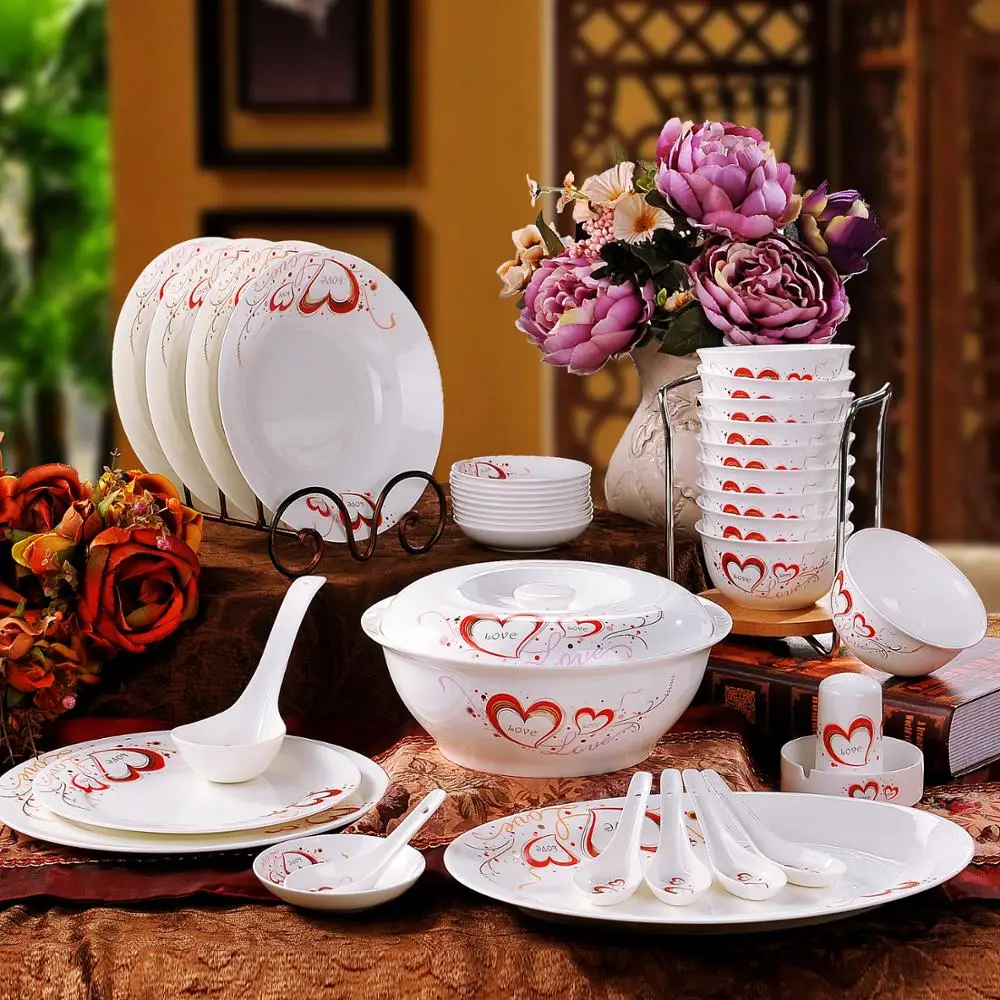 56 Jingdezhen керамическая посуда романтическая костяная китайская набор SVL6LFFP | Дом и