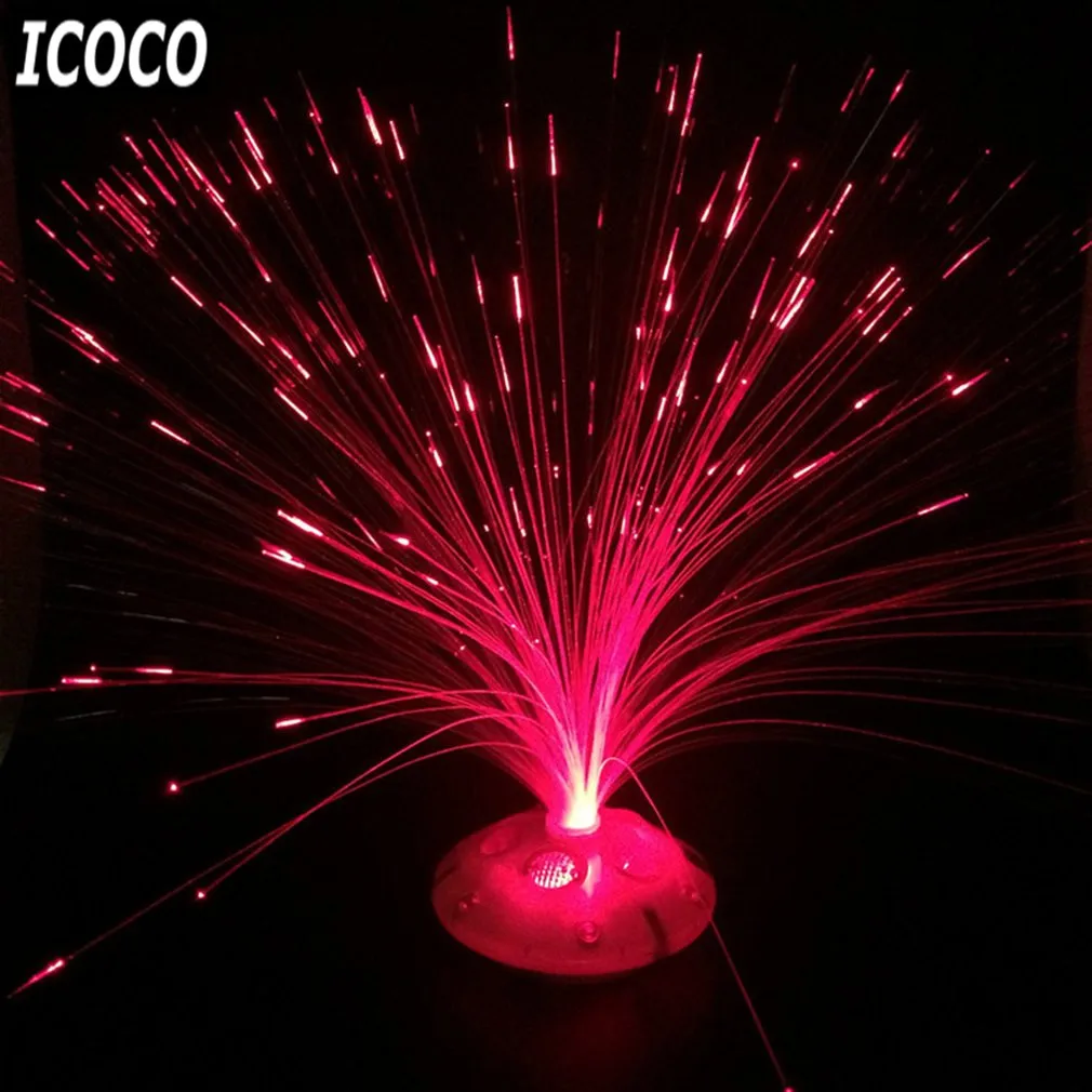 

ICOCO Romantic Color Changing LED Fiber Optic Nightlight Battery Powered Christmas Lamp for Party Home Decoration