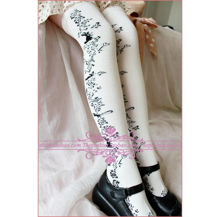 Princess sweet lolita stockings Cute black and white soft amo Alice rabbit bunny Japanese cotton stockings over-the-knee BK006
Princess sweet lolita stockings Cute black and white soft amo Alice rabbit bunny Japanese cotton stockings over-the-knee BK006