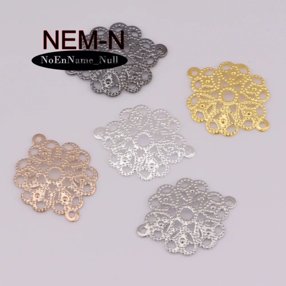 19*15mm 20pcs Hand Made Pendant Hollow concave double hole flower Charms For Jewelry Making Diy Charm Tiny | Украшения и