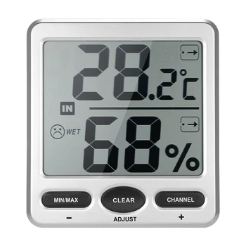 433Mhz Wireless Indoor and Outdoor 8-Channel Thermometer Hygrometer Thermometer and Hygrometer 1 Console +8 Transmitter-Ws-07-
433Mhz Wireless Indoor and Outdoor 8-Channel Thermometer Hygrometer Thermometer and Hygrometer 1 Console +8 Transmitter-Ws-07-