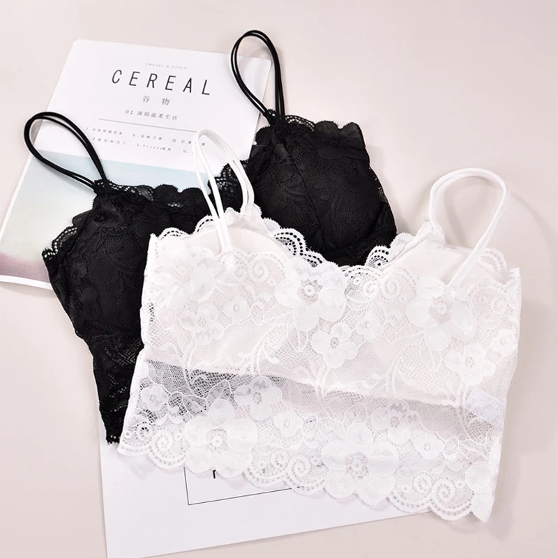 Description Picture 2 of itemFashion Hot Sexy Women Lady Lace Strap Bras Tops Tube Vest Chest Wrap Bandeau Underwear Summer Floral Tops sweet wire free Bras