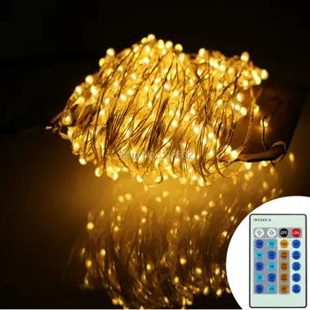 99Ft/30m 300 Leds Silver Wire Warm White LED String Lights Starry Lights Fairy lights+12V Power Adapter+Wireless Remote
99Ft/30m 300 Leds Silver Wire Warm White LED String Lights Starry Lights Fairy lights+12V Power Adapter+Wireless Remote