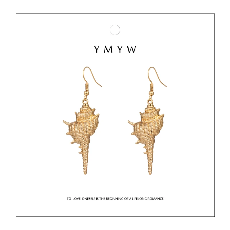 YMYW Stylish Trendy Conch Shell Dangle Drop Earrings Charm Metal Gold Silver Statement Earrings Brincos 2019 for Women Jewelry
YMYW Stylish Trendy Conch Shell Dangle Drop Earrings Charm Metal Gold Silver Statement Earrings Brincos 2019 for Women Jewelry