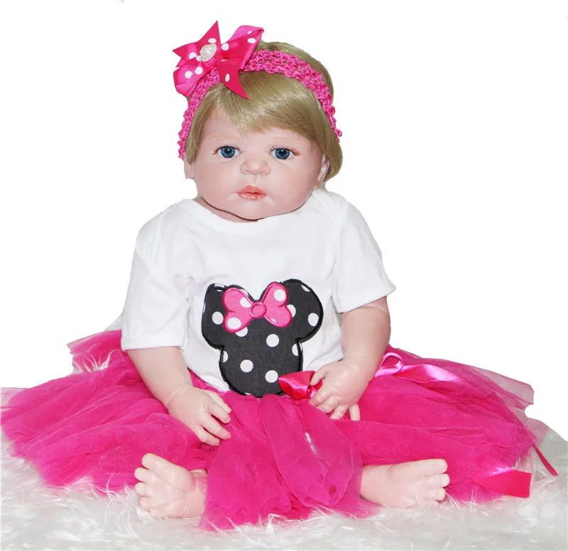22" Full silicone Reborn baby doll Toys fashion dolls lol toys menina bebe alive kids birthday gifts collection | Игрушки и хобби