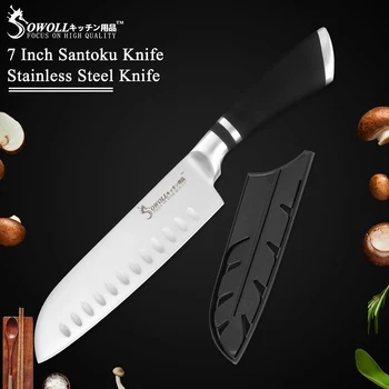 SOWOLL Brand Good Quality Santoku Stainless Steel Knife New Design 7" Japanese Style Chef Kitchen Knife Non-Stick Cooking Knife
SOWOLL Brand Good Quality Santoku Stainless Steel Knife New Design 7" Japanese Style Chef Kitchen Knife Non-Stick Cooking Knife