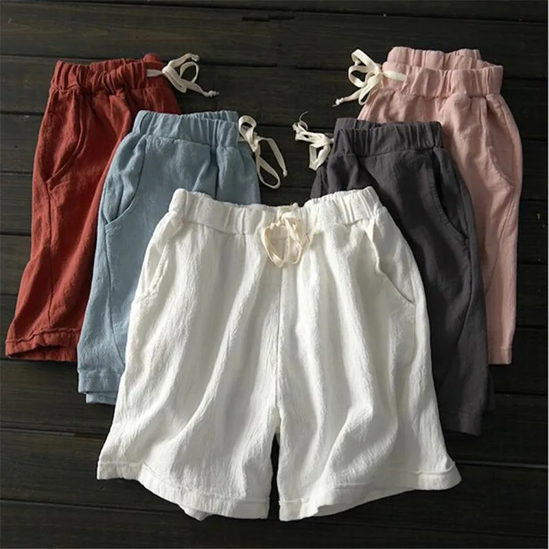 2019 Loose solid cotton linen feminino women shorts New Summer shorts women Elastic high waist short M-6XL 7XL White Jujube Red
2019 Loose solid cotton linen feminino women shorts New Summer shorts women Elastic high waist short M-6XL 7XL White Jujube Red
