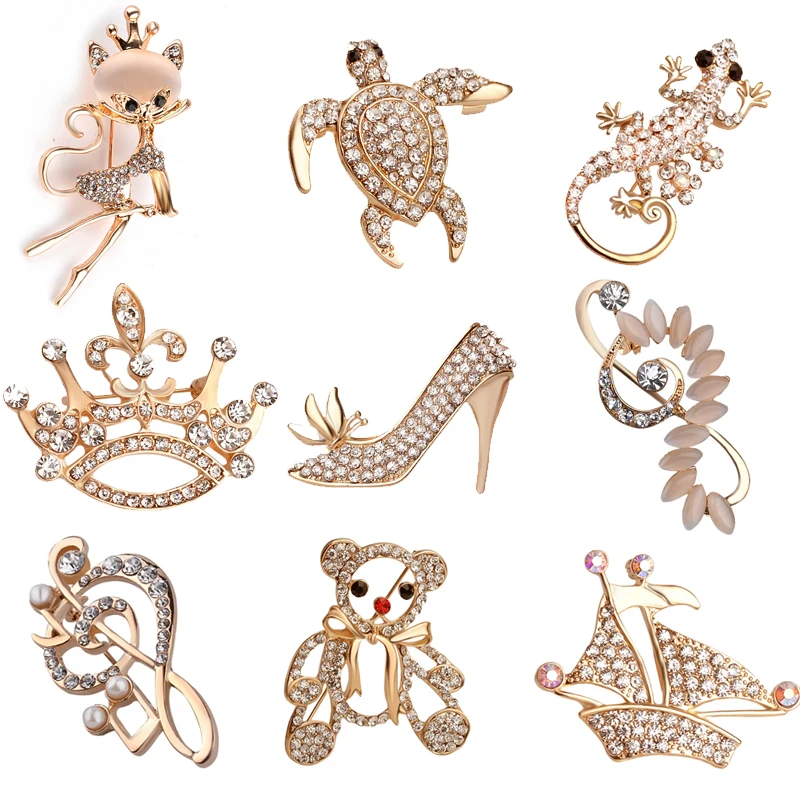Wedding Brooch Lady Rhinestone Crystal Shoes Tortoise Crown Lizard Bear Bee Fox Flower Brooch Bouquet Bridal Pins Badge Jewelry
Wedding Brooch Lady Rhinestone Crystal Shoes Tortoise Crown Lizard Bear Bee Fox Flower Brooch Bouquet Bridal Pins Badge Jewelry
