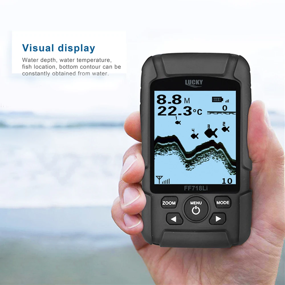 FF-718Li LUCKY 2-in-1 Fish Finder Waterproof Wireless Sonar Sensor / Wired Transducer Rechargeable Fishfinder Monito
FF-718Li LUCKY 2-in-1 Fish Finder Waterproof Wireless Sonar Sensor / Wired Transducer Rechargeable Fishfinder Monito