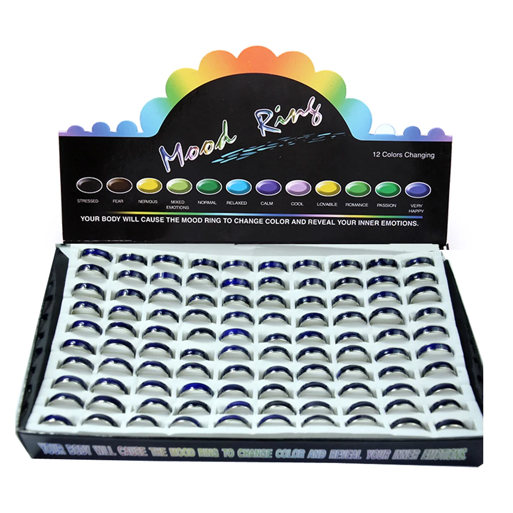 100Pcs Mood Temperature Change Emotion Feeling Color Changeable Mood Rings Lots for Men Women Jewelry Bulk DropShipping LR4026
100Pcs Mood Temperature Change Emotion Feeling Color Changeable Mood Rings Lots for Men Women Jewelry Bulk DropShipping LR4026